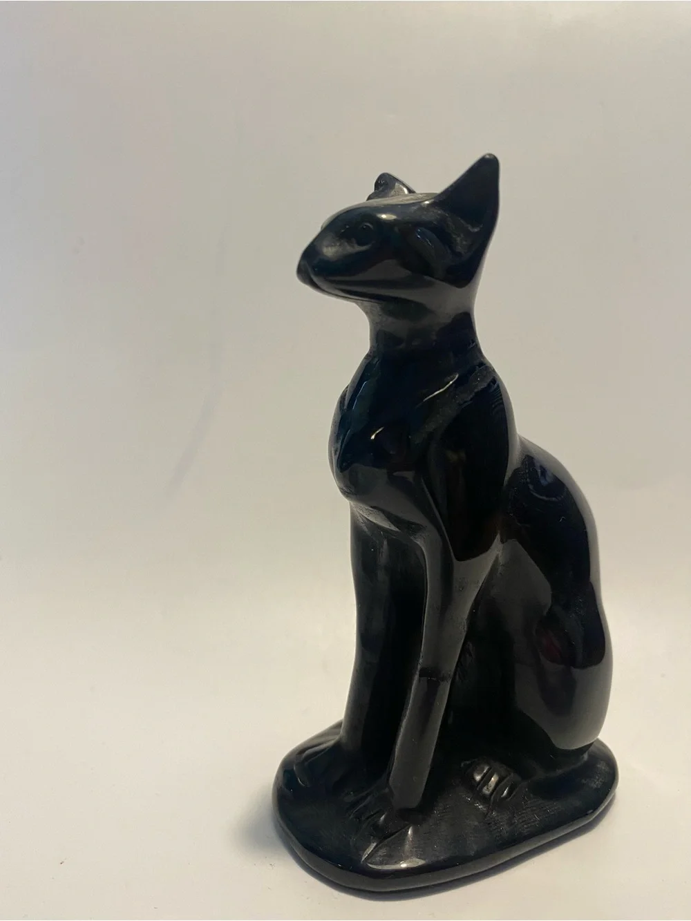 4 Inch Black Tourmaline Sphynx Cat Figurine 🖤🐱